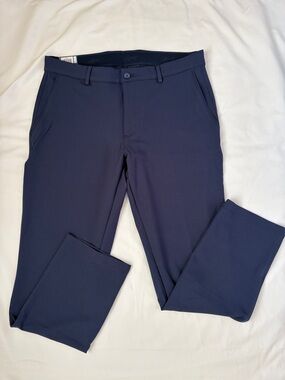 🔥 TEE OFF IN STYLE! NWT Greg Norman Shark Navy Textured Golf Pants – 34x30 🔥